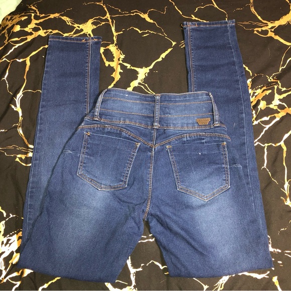 BAMBOO Dark Blue Skinny Jeans - Picture 3 of 6